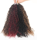 Xtrend 14inch Faux Locs Crochet Hair 16Strands/pack Wavy With Curly Hair Pre-looped Synthetic Bohemian Goddess Locs Crochet Braids Hair