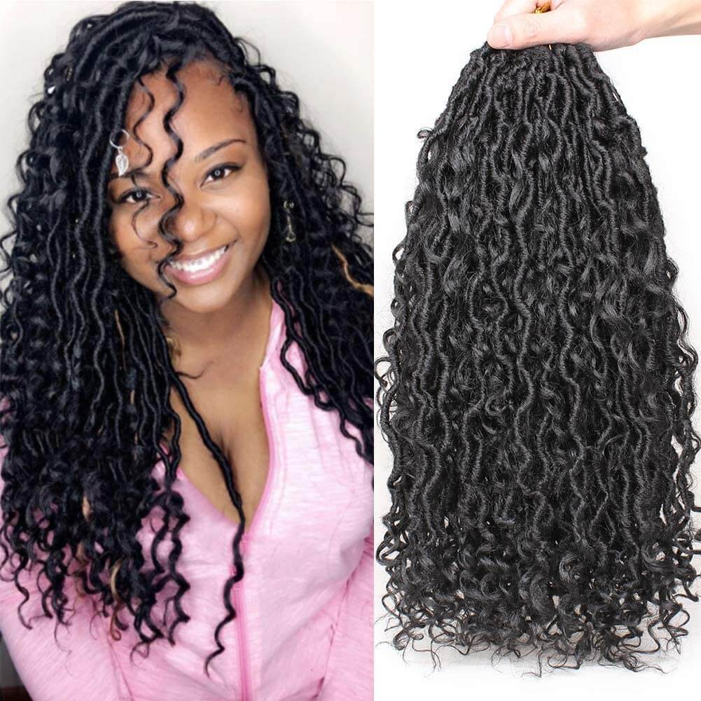 20 Inch Pre-Looped Goddess Faux Locs Wavy ombre Gypsy dreadlocks curly –  Xtrend Hair