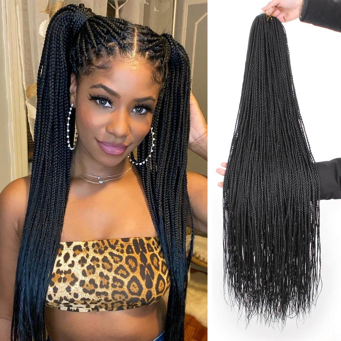 SEGO Crochet Braids Senegalese Twist Crochet Hair Pre Looped Mini Twist  Crotchet Hair Synthetic Braiding Hair For Women