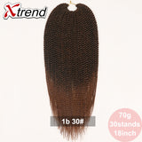 Xtrend 30Roots/Pack 18'' Ombre Senegalese Twist Hair Synthetic Color Hair Crochet Braiding Hair Extensions Rainbow Hair