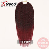 Xtrend 30Roots/Pack 18'' Ombre Senegalese Twist Hair Synthetic Color Hair Crochet Braiding Hair Extensions Rainbow Hair