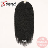 Xtrend 30Roots/Pack 18'' Ombre Senegalese Twist Hair Synthetic Color Hair Crochet Braiding Hair Extensions Rainbow Hair