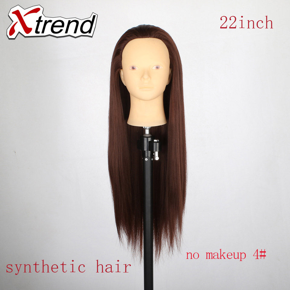 DANSEE 26-28'' Mannequin Head 50% Real Hair Training Head Cosmetology Doll  Head Manikin Head Practice Head Hairdresser with Free Clamp Holder