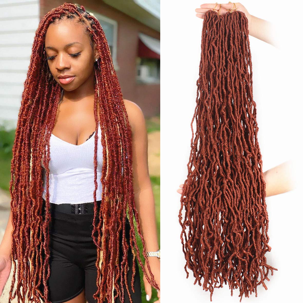 Xtrend 36 Inch Nu Faux Locs Crochet Hair Pre-looped Goddess Locs Croch –  Xtrend Hair