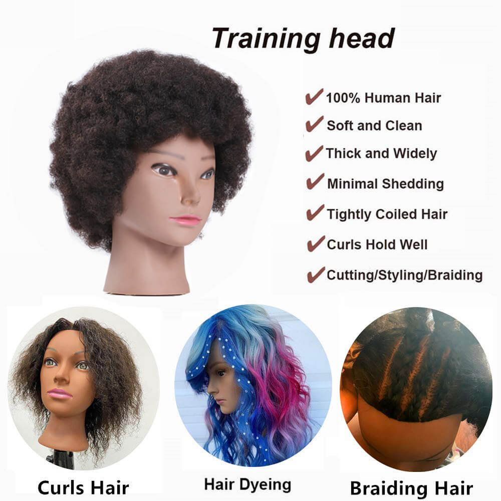 Mannequin Doll Head with Synthetic Hair, For Practice & Training Makeup,  Hair Styling, Braiding-Blonde Color