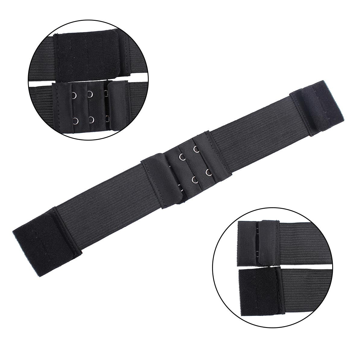 Adjustable Elastic Band for Wigs Making Straps with Hooks Black