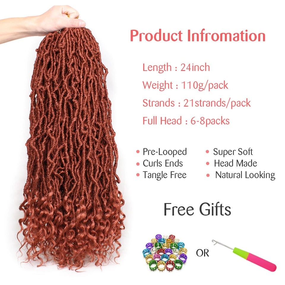 Multi Colors Synthetic Straight Goddess Faux Locs Crochet Braiding Hair 14'  18' 20' - China Goddess Faux Locs and Faux Locs Crochet Hair price