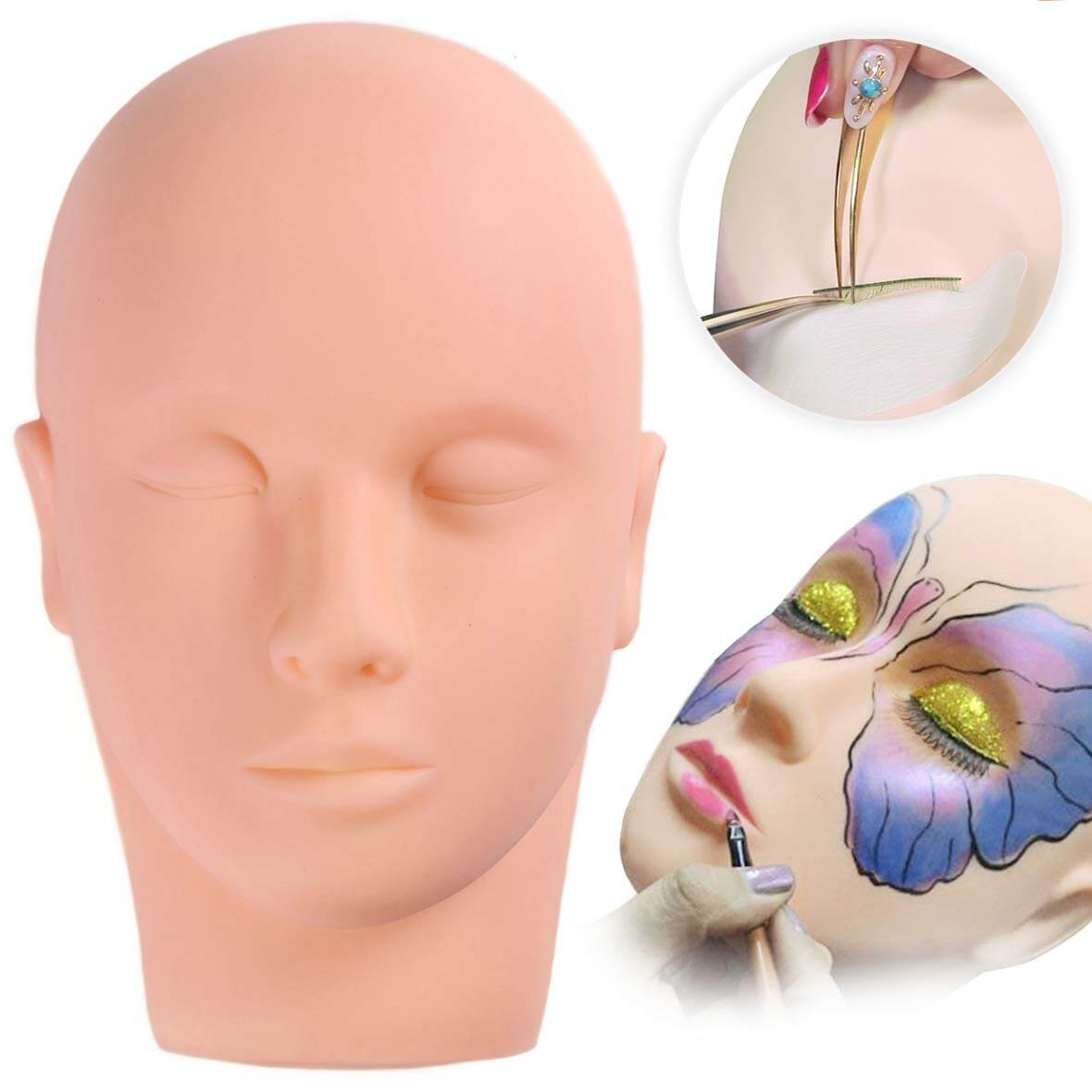 Mannequin Head Rubber Practice Training Head Cosmetology Mannequin