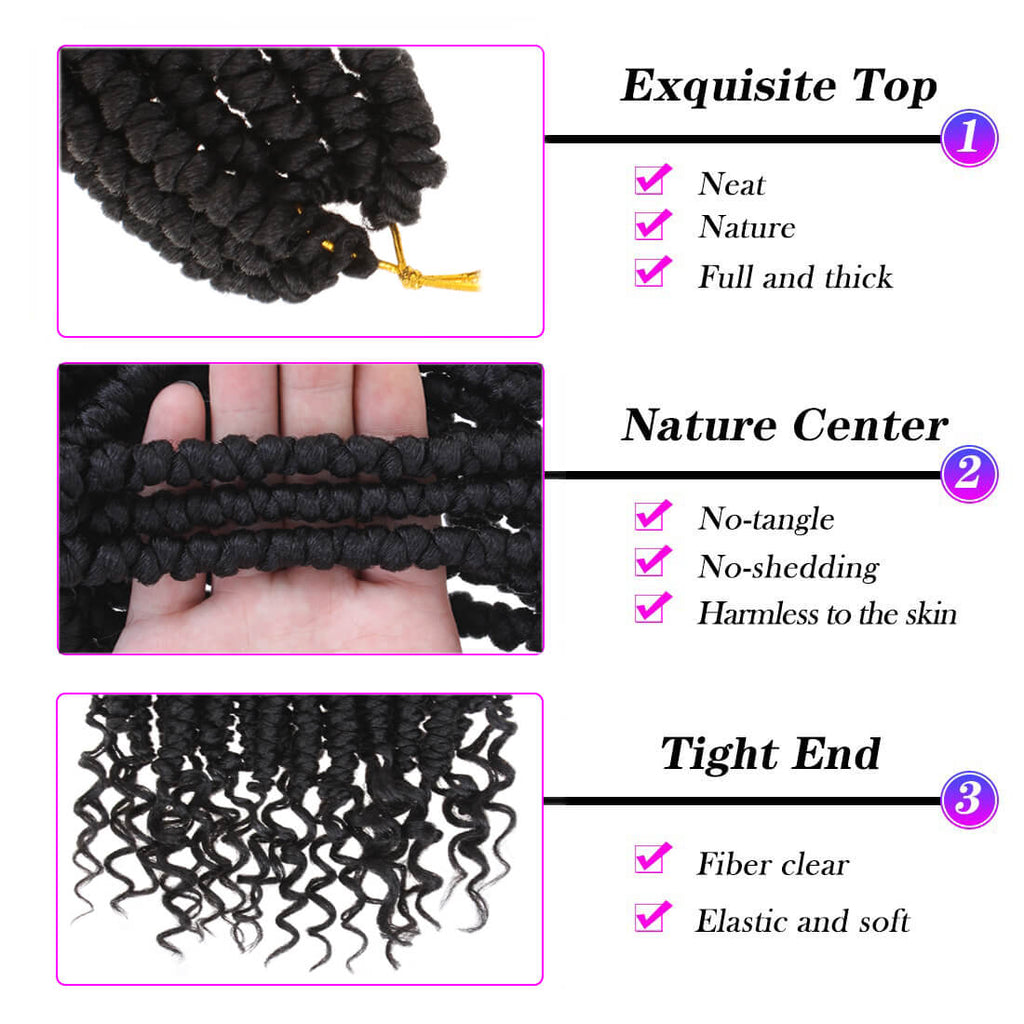 Xtrend Senegalese Spring Twist Crochet Hair Pre Looped Short 12inch Sp ...