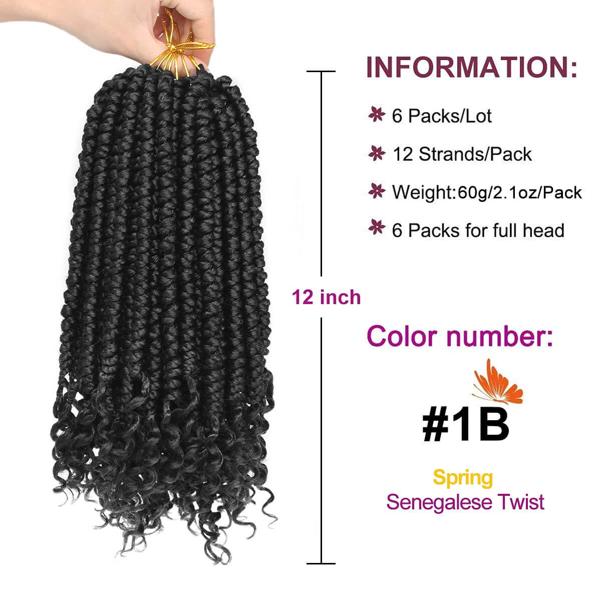 Xtrend Senegalese Spring Twist Crochet Hair Pre Looped Short 12inch Sp –  Xtrend Hair