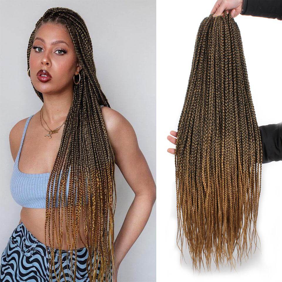 Xtrend 30 Inch Box Braids Crochet Hair Pre-looped Crochet Hair Ombre K –  Xtrend Hair